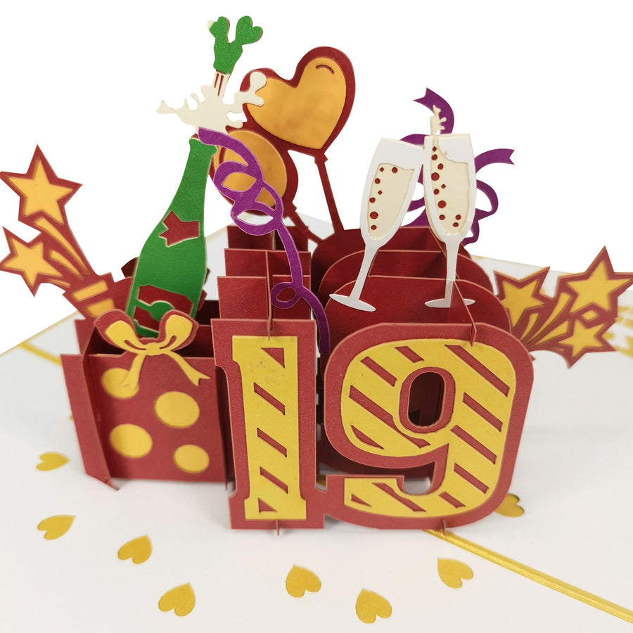 19th Birthday 3D Pop Up Card UK