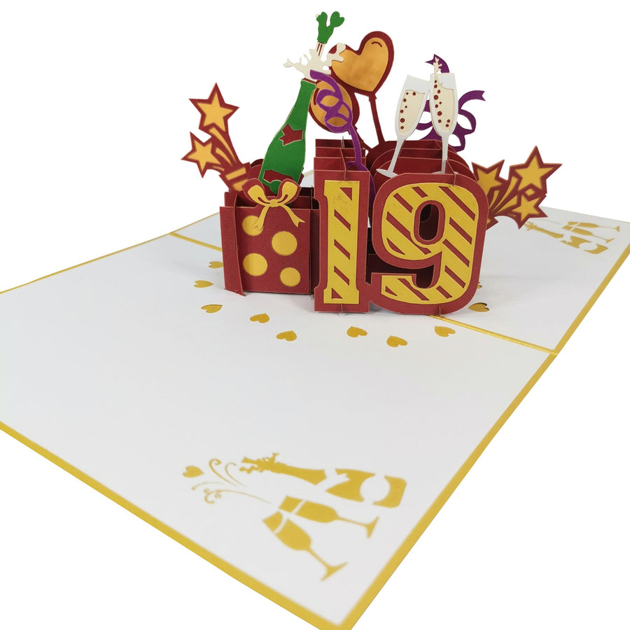 19th Birthday 3D Pop Up Card UK
