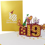 19th Birthday 3D Pop Up Card UK