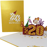 20th Birthday 3D Pop Up Card UK