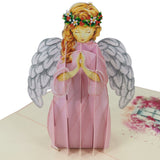 Pink Angel 3D Pop Up Christmas Card UK