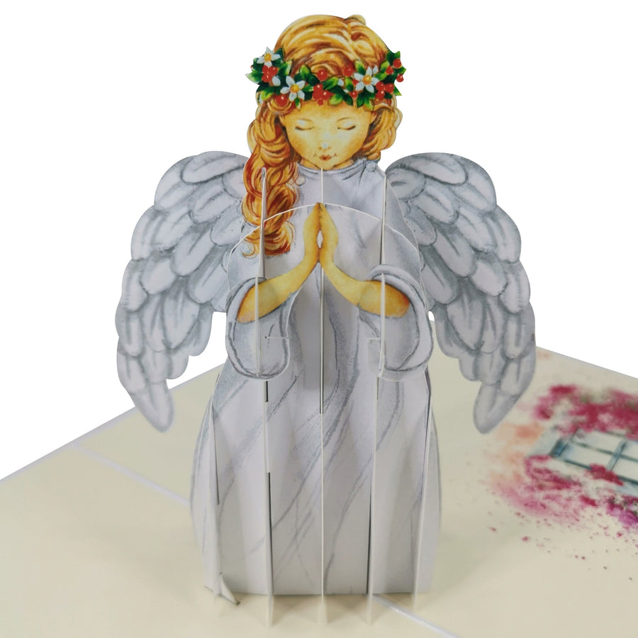White Angel 3D Pop Up Christmas Card UK