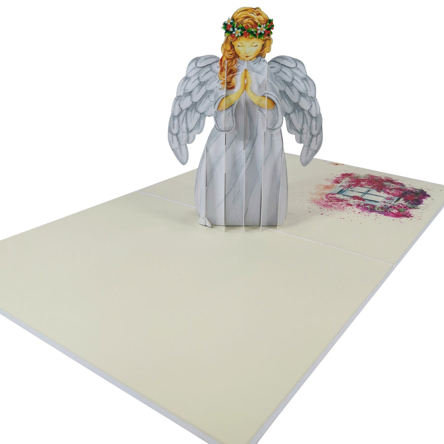 White Angel 3D Pop Up Christmas Card UK