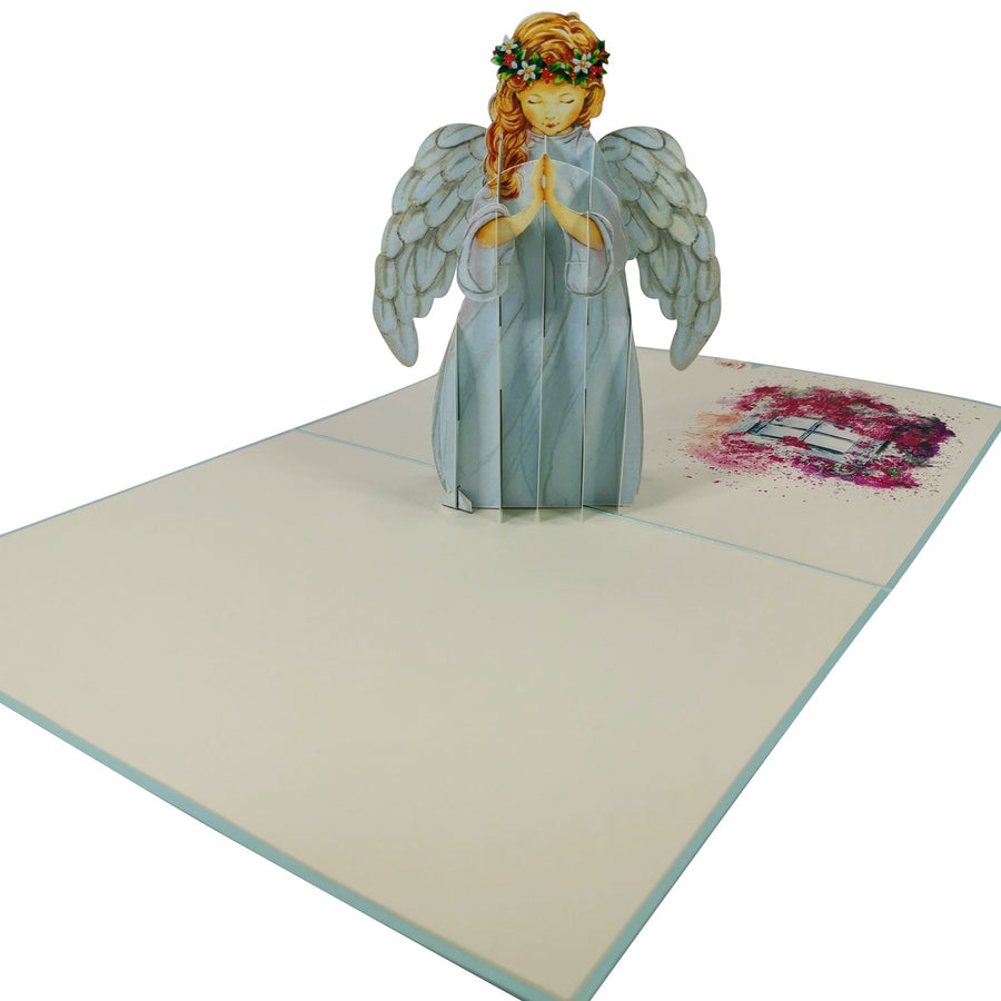 Turquoise Angel 3D Pop Up Christmas Card UK