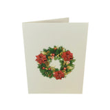 Poinsettia Flower Wreath 3D Pop Up Christmas Card UK