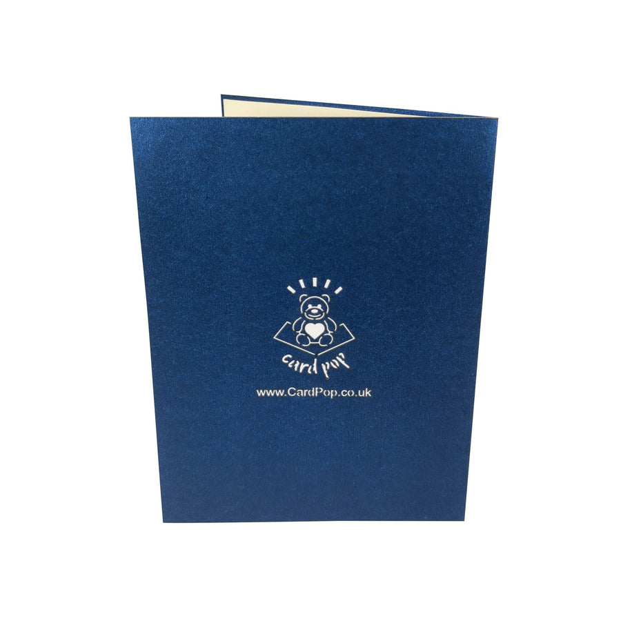 Santa Delivering Presents in Blue Car 3D Pop Up Christmas Card UK