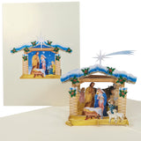 Snowy Nativity Scene 3D Pop Up Christmas Card UK