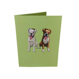 2 Boxer Dogs 3D Pop Up Card UK