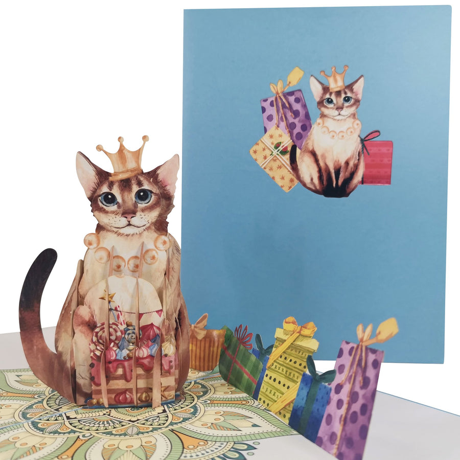 Birthday Cat 3D Pop Up Card UK