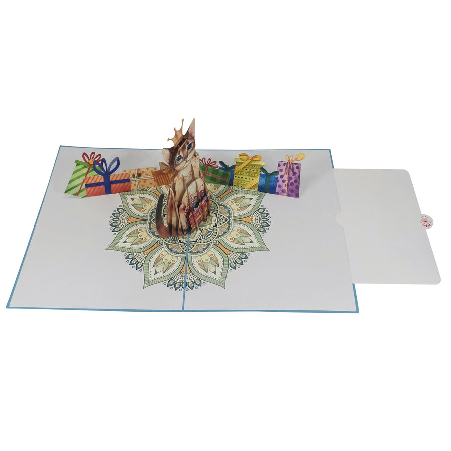 Birthday Cat 3D Pop Up Card UK
