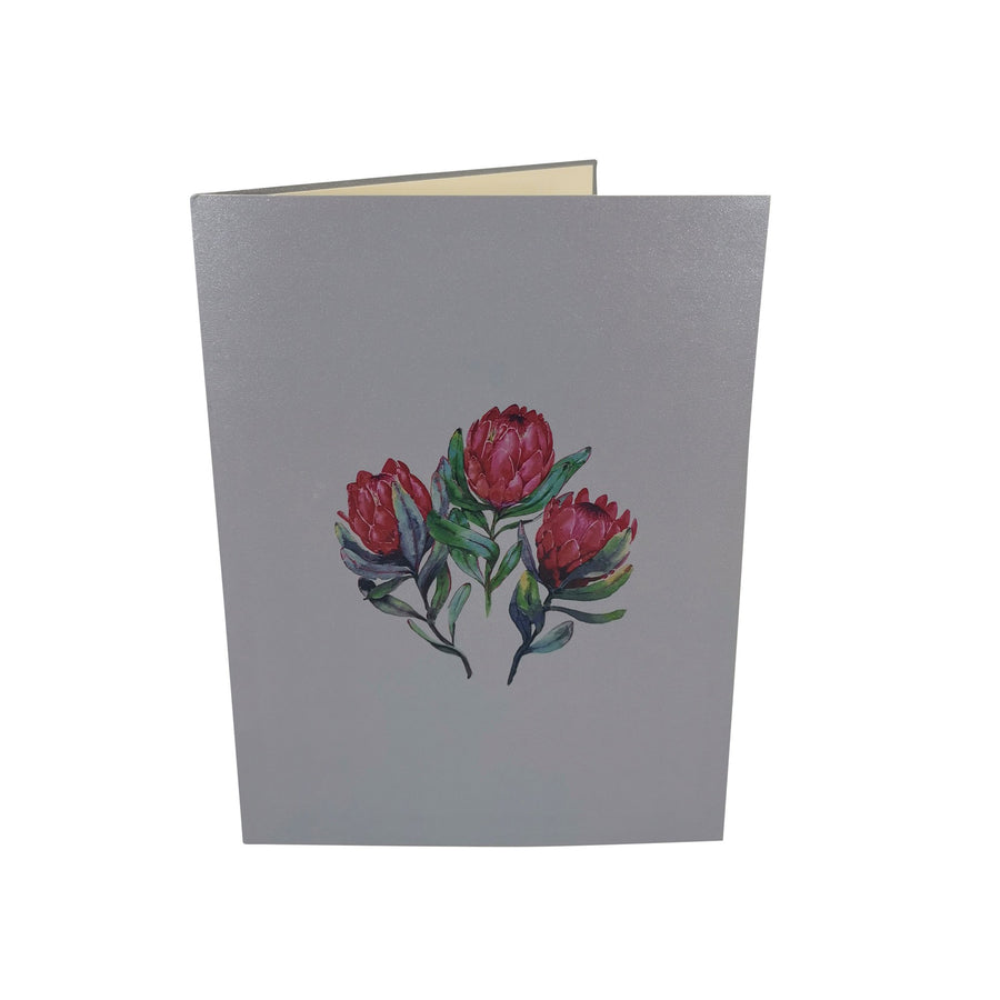 Waratah Flower Bunch 3D Pop Up Card UK
