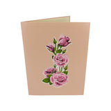 Light Pink Rose Bunch 3D Pop Up Card UK