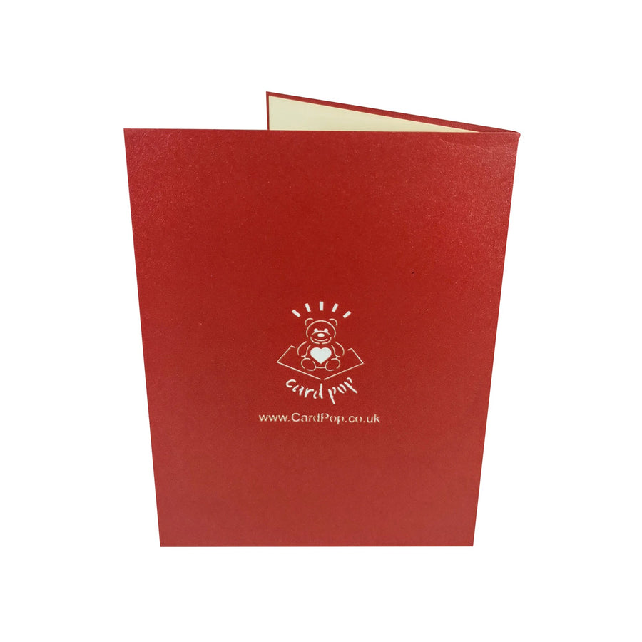 Red Rose Bunch 3D Pop Up Card UK