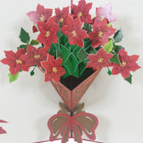 Poinsettia Flower Bunch 3D Pop Up Card UK