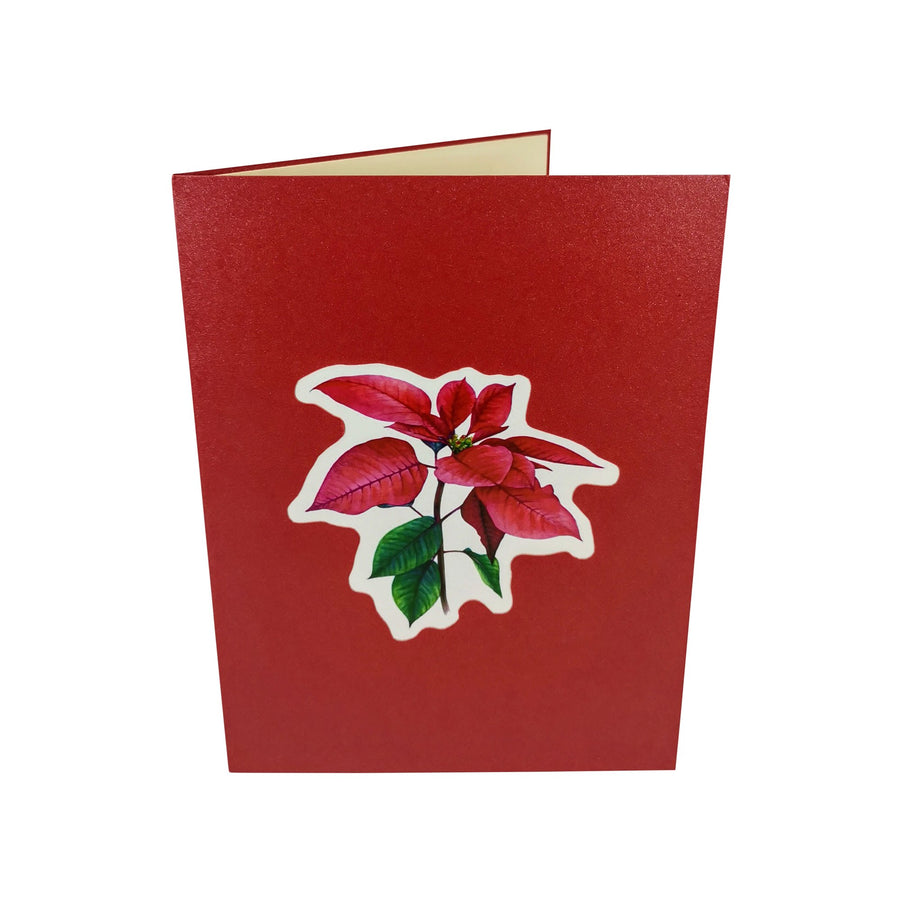 Poinsettia Flower Bunch 3D Pop Up Card UK
