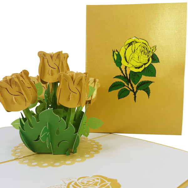Yellow Roses Pop-Up Card