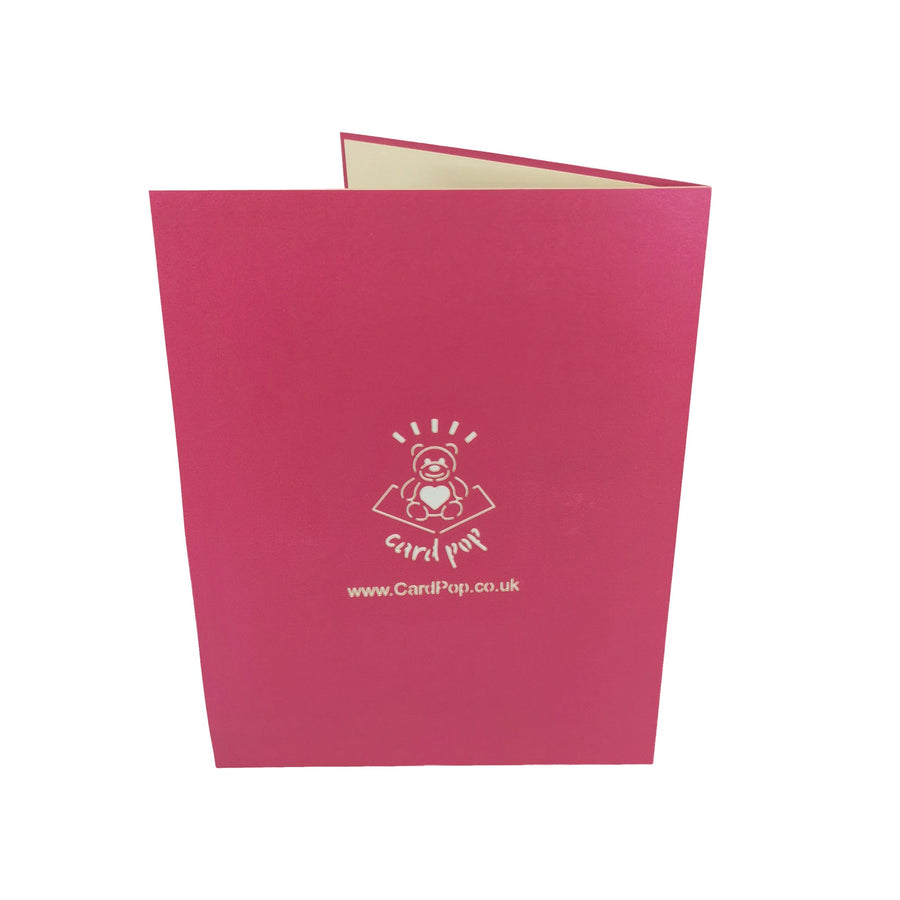 Dark Pink Roses 3D Pop Up Card UK