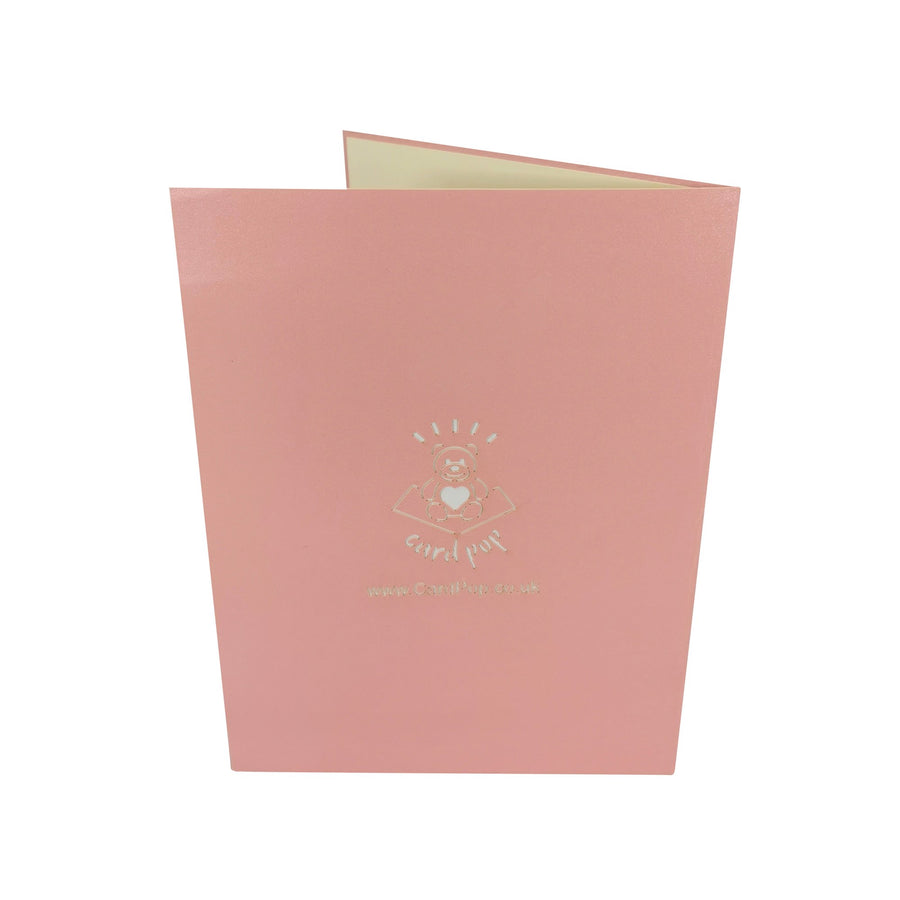 Light Pink Roses 3D Pop Up Card UK