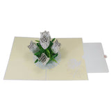 White Roses 3D Pop Up Card UK