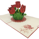 Red Roses 3D Pop Up Card UK
