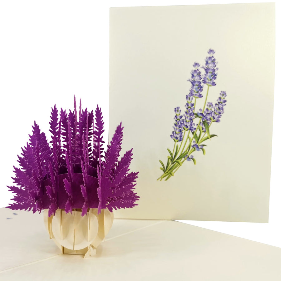 Lavender Flower Vase 3D Pop Up Card UK
