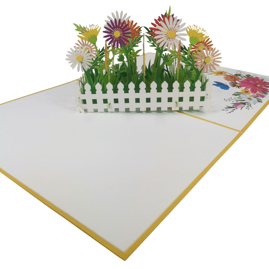 Gerbera Daisy Flower Garden 3D Pop Up Card UK