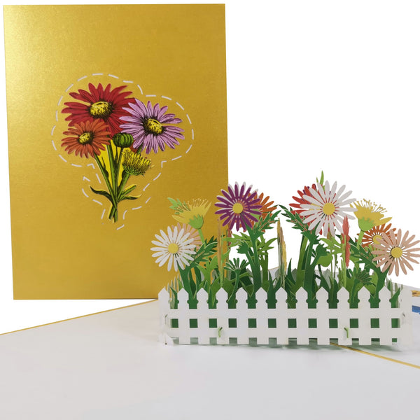 Gerbera Daisy Flower Garden Pop-Up Card