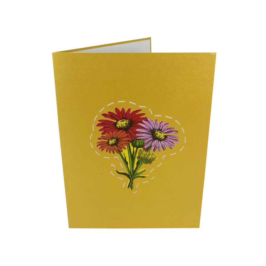 Gerbera Daisy Flower Garden 3D Pop Up Card UK