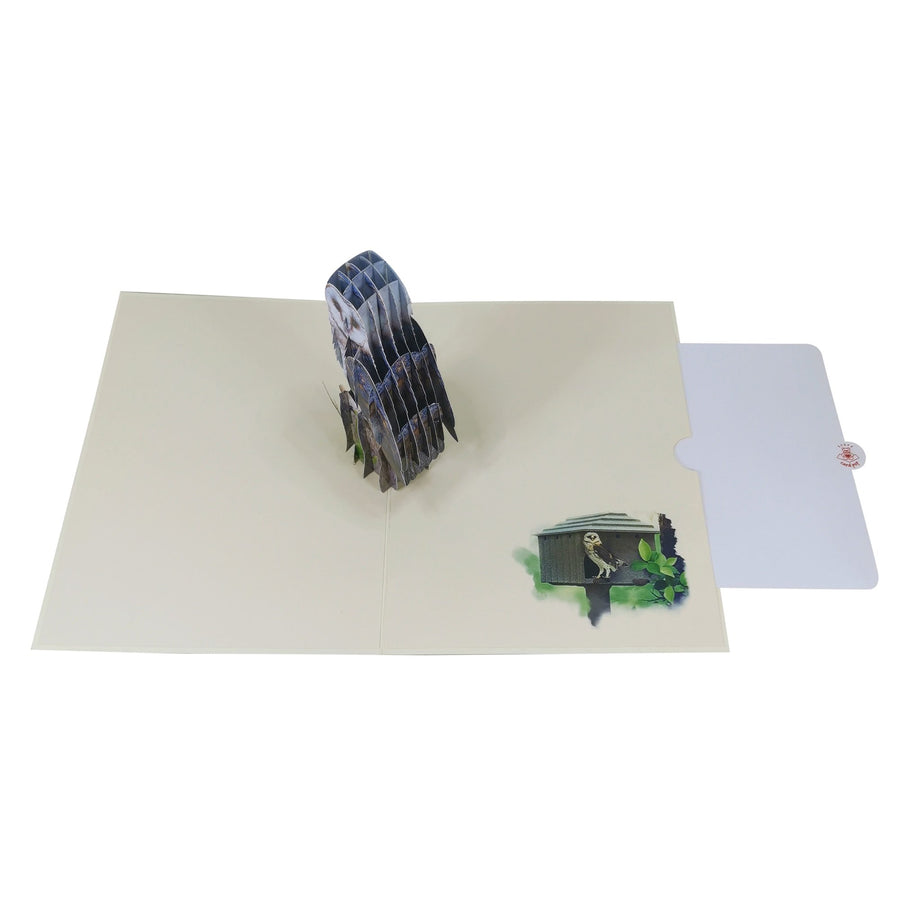 Barn Owl 3D Pop Up Card UK