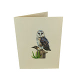 Barn Owl 3D Pop Up Card UK