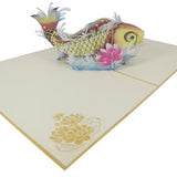 Gold Koi Carp Fish 3D Pop Up Card UK
