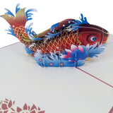 Red Koi Carp Fish 3D Pop Up Card UK