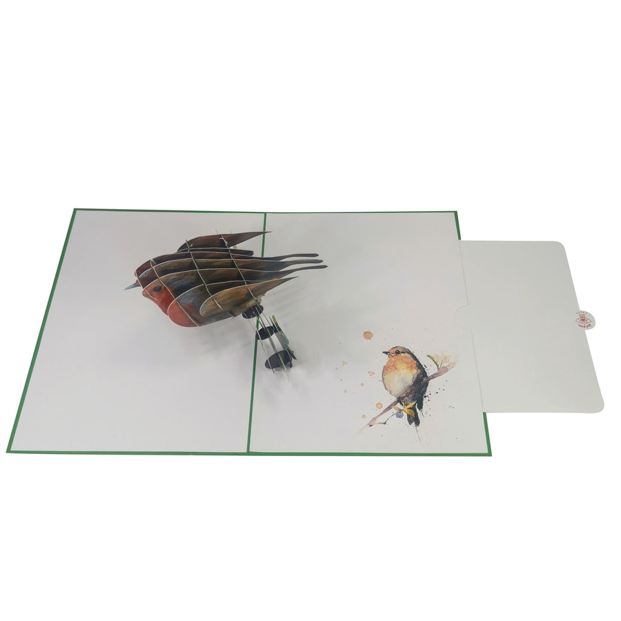 Robin Red Breast 3D Pop Up Card UK