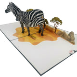 Zebra & Foal 3D Pop Up Card UK