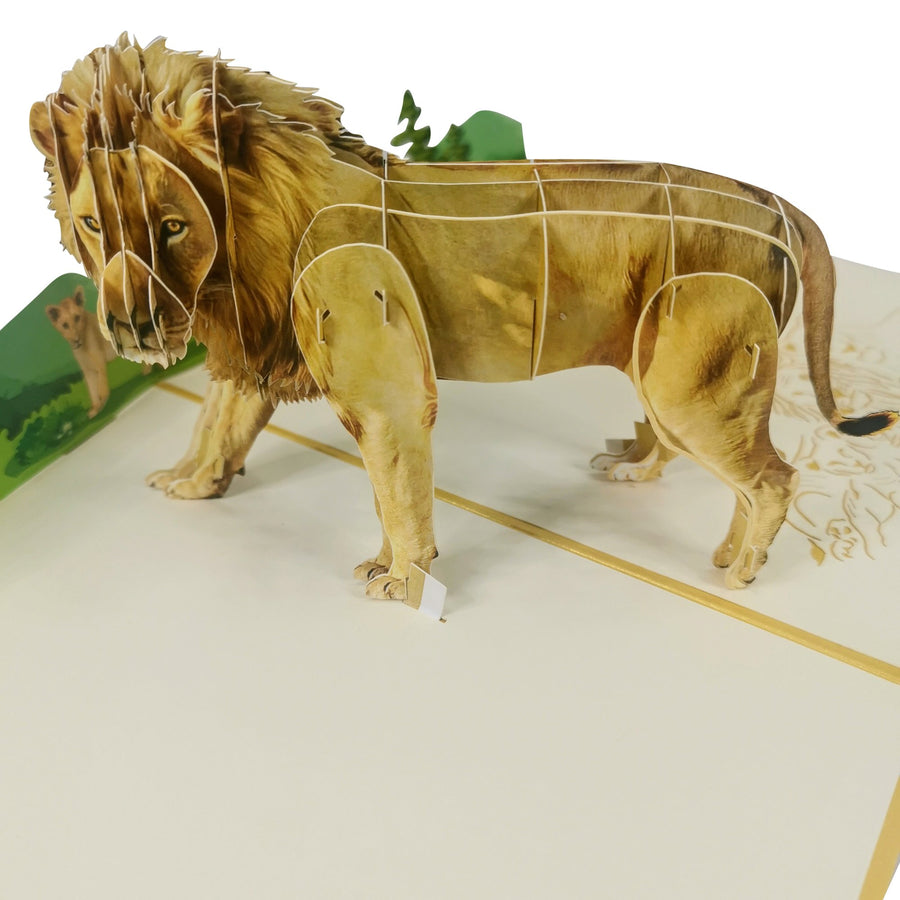 Lion & His Pride 3D Pop Up Card UK