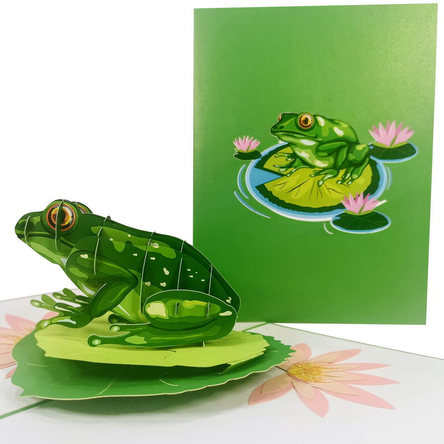 Green Frog 3D Pop Up Card UK