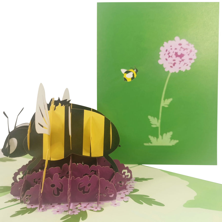 Bee Pollinating Hydrangea 3D Pop Up Card UK