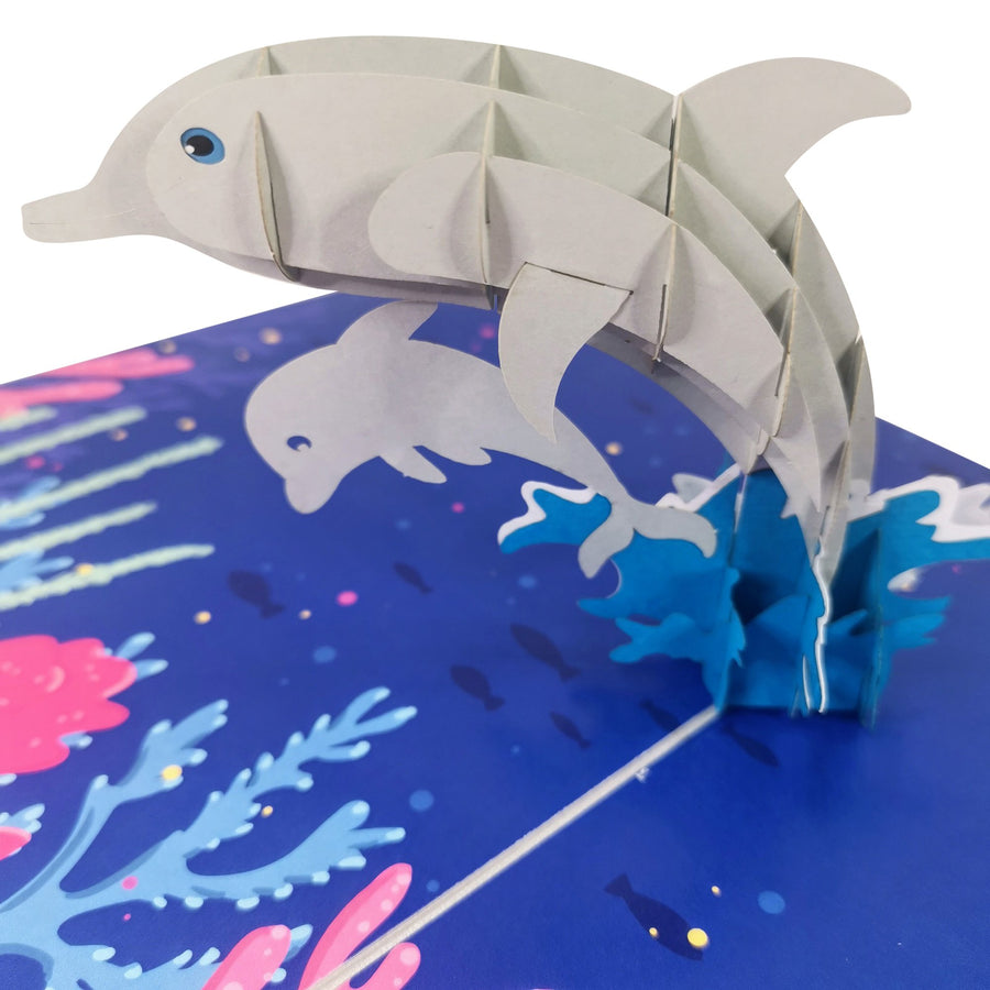 Dolphin & Calf 3D Pop Up Card UK