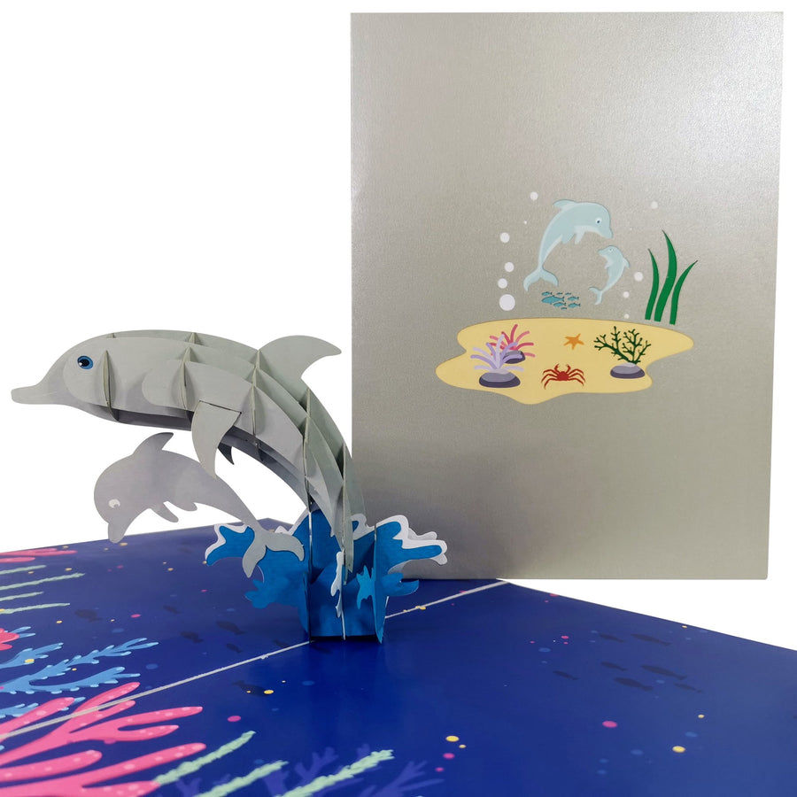 Dolphin & Calf 3D Pop Up Card UK