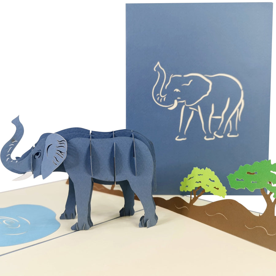 Elephant in the Savanna 3D Pop Up Card UK