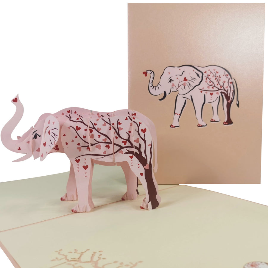 Heart Tree Elephant 3D Pop Up Card UK