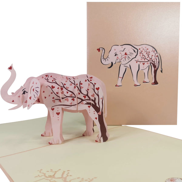 Heart Tree Elephant Pop-Up Card