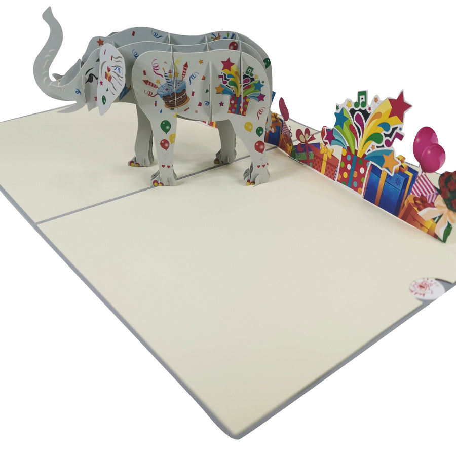 Birthday Party Elephant 3D Pop Up Card UK