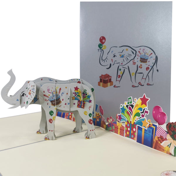 Birthday Party Elephant Pop-Up Card