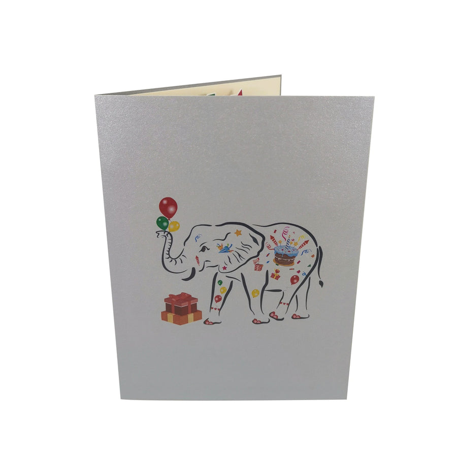 Birthday Party Elephant 3D Pop Up Card UK