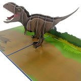 T Rex & Volcano 3D Pop Up Card UK