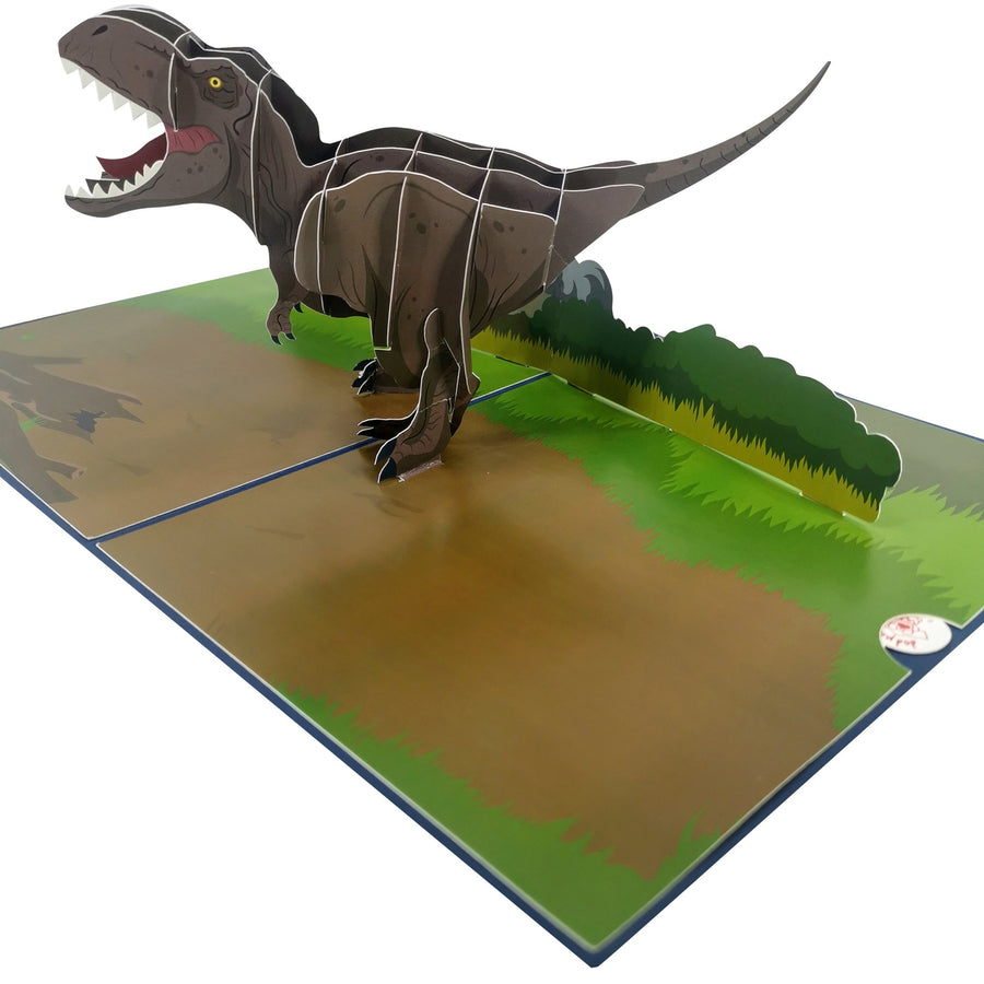T Rex & Volcano 3D Pop Up Card UK