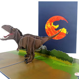 T Rex & Volcano 3D Pop Up Card UK