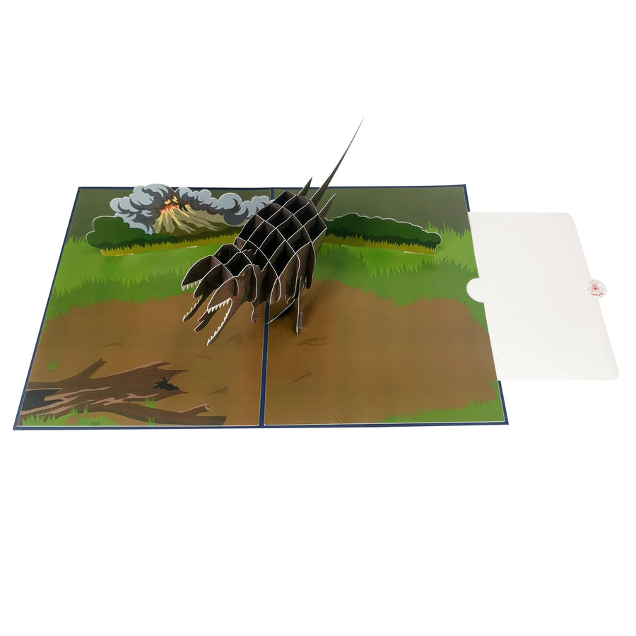 T Rex & Volcano 3D Pop Up Card UK