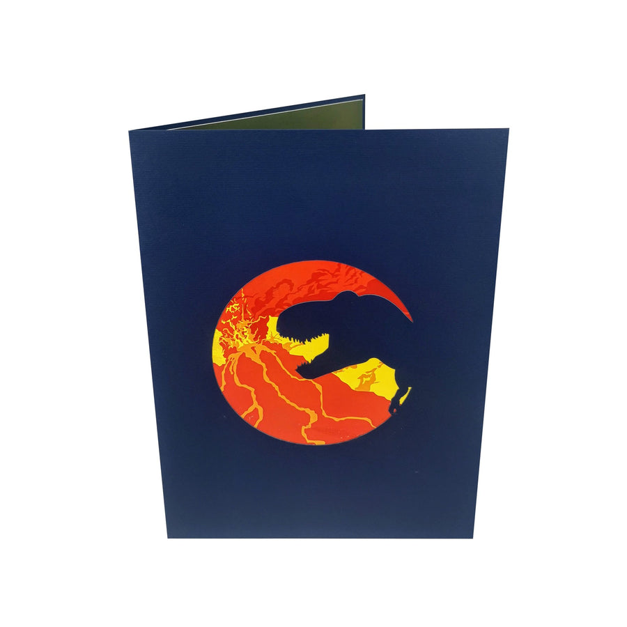 T Rex & Volcano 3D Pop Up Card UK